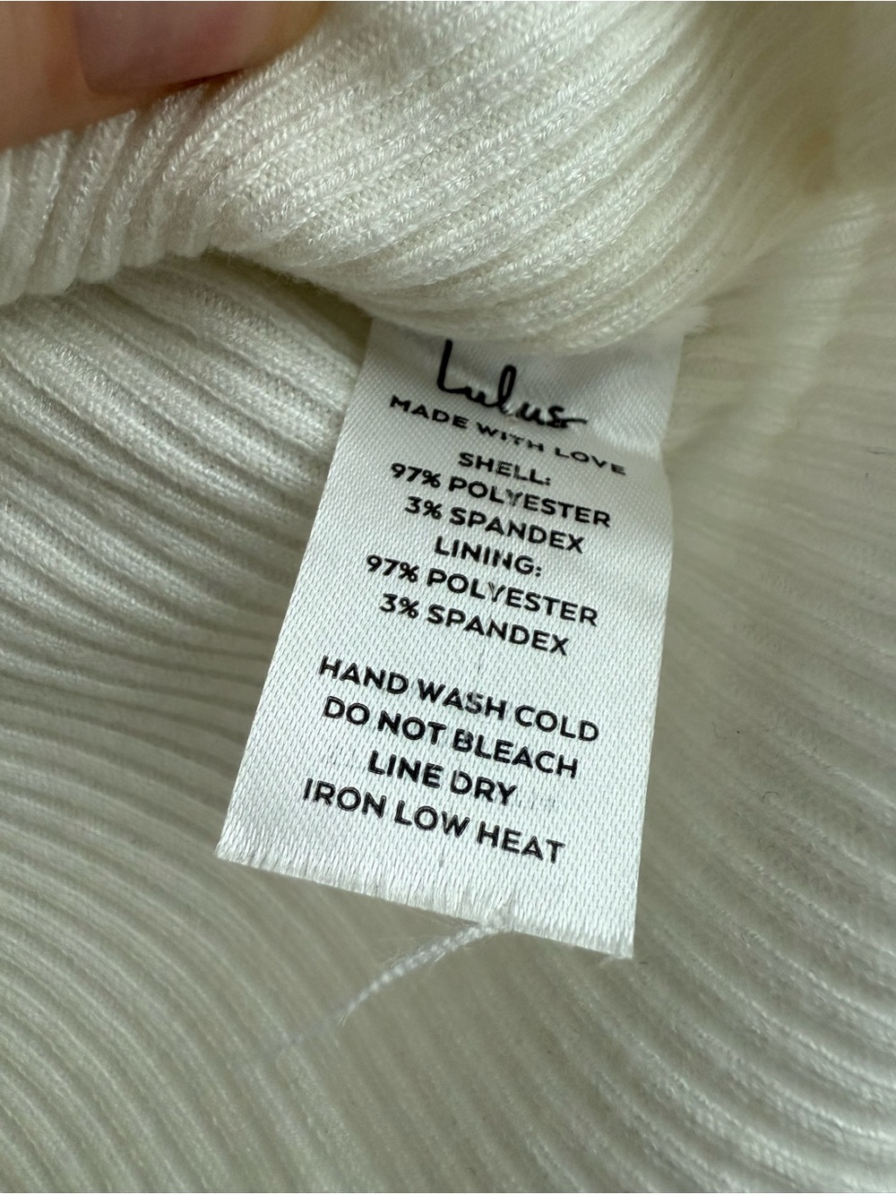 Lulu's Cream Ribbed V-Neck Button Crop Top - Picture 4 of 4